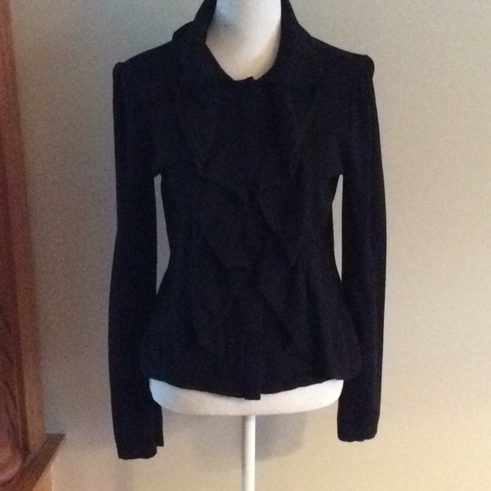 INCinternational concepts ruffle front zip sweater